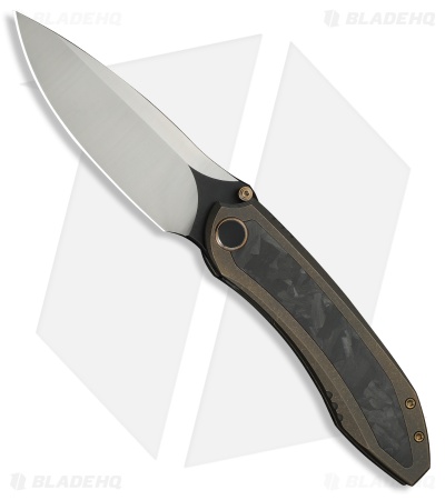 WE Knife Co. Winsome Frame Lock Knife Bronze Ti + Marble CF (3.7" Satin)