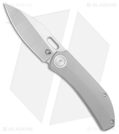 Yan Knives Chevron MagnaCut Frame Lock Thumb Hole Knife BB Titanium (3.5" Satin)