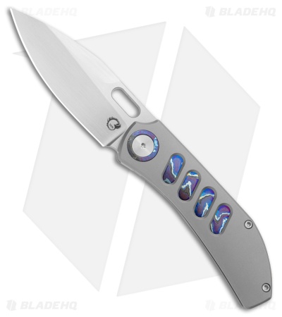 Yan Knives Chevron MagnaCut Frame Lock Thumb Hole Knife Ti/ZircuTi (3.5" Satin)