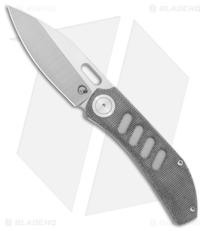 Yan Knives Chevron MagnaCut Thumb Hole Knife Black Micarta/Ti (3.5