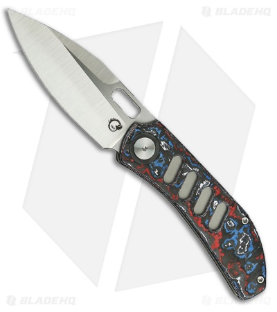 Yan Knives Chevron MagnaCut Thumb Hole Knife Nebula Carbon Fiber (3.5" Satin)
