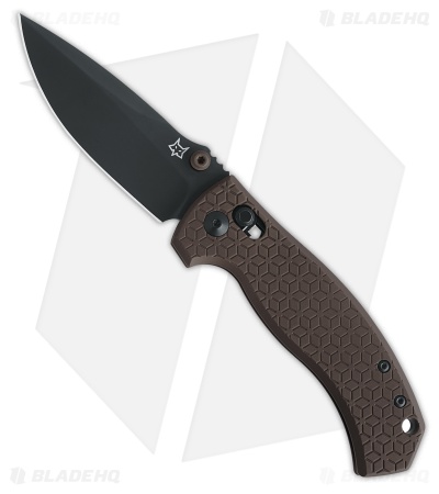 Fox Knives Les George Anzu MagnaCut Crossbar Lock Knife Bronze Al (3.2" Black)