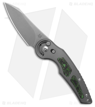 Fox Knives Jupiter MagnaCut Pocket Knife w/ Safety Lock Ti/Green CF (3.1" SB)