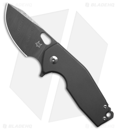 Fox Knives Jesper Voxnaes Suru Frame Lock Knife Gray Titanium (2.4" Damascus)