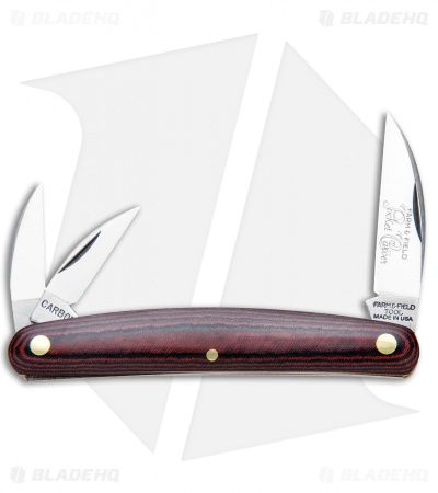 GEC #62 Farm And Field Pocket Carver Red/Black Linen Micarta