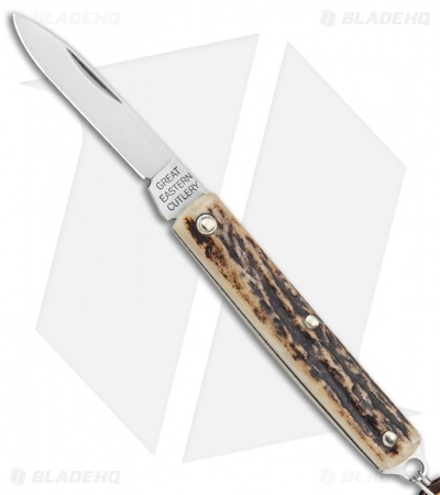 GEC #05 Keychain Knife  Sambar Stag (1.5" Plain) 052121 Sambar Stag