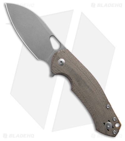 GiantMouse Vox/Anso ACE Biblio XL Liner Lock Knife Green Micarta (3.25" Satin)