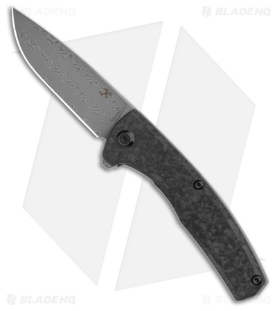 Kansept AGI Frame Lock Knife Twill Carbon Fiber/Titanium (2.9" Damascus)