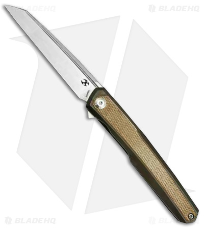 Kansept Knives Arcus Frame Lock Knife Gold Ti/Black Micarta (3.4" Black SW)