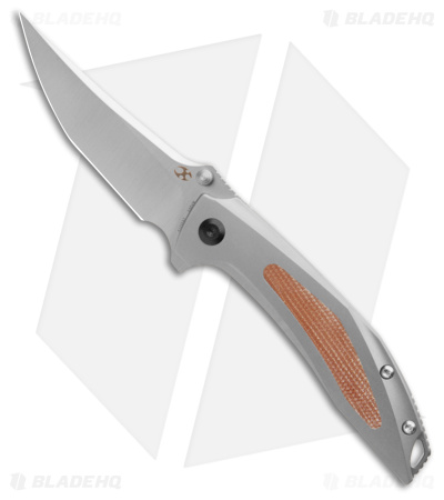 Kansept Knives Baku Liner Lock Knife Titanium/Brown Micarta (3.2" Satin)