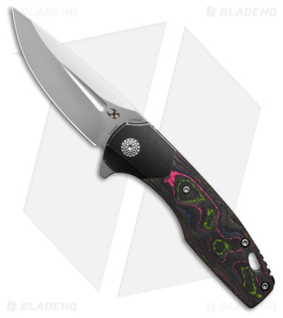 Kansept Knives Cassowary Frame Lock Knife 80s Camo Carbon (2.9" Satin)