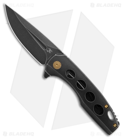 Kansept Knives Cassowary Frame Lock Knife Black SW Titanium (2.91" Black SW)