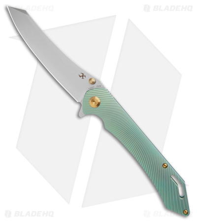Kansept Knives Colibri Tech Frame Lock Knife Green Titanium (4.3" SW)