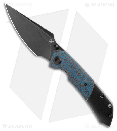 Kansept Knives Fenrir Liner Lock Knife Rose Pattern CF/Titanium (3.4" Black SW)