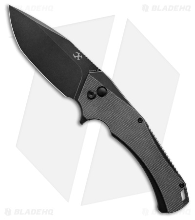 Kansept Knives Hellx Drop Point Liner Lock Knife Black Micarta (3.6" Black SW)