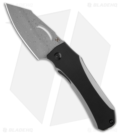 Kansept Knives Loki Black Titanium Frame Lock Knife (2.99" Damascus)
