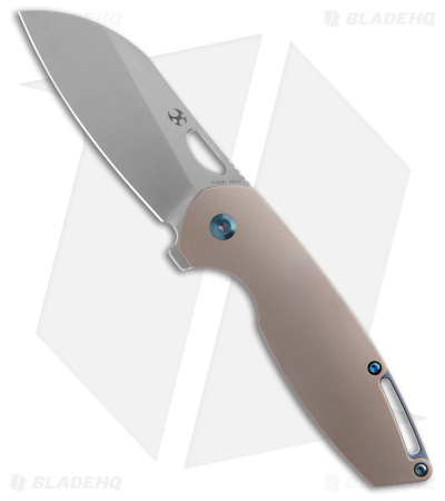 Kansept Knives Swan Model 6 Frame Lock Knife Bronze Titanium (3" Satin S35VN)
