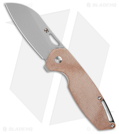 Kansept Knives Swan Model 6 Liner Lock Knife Brown Micarta (3" Stonewash)