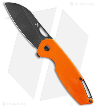 Kansept Knives Swan Model 6 Liner Lock Knife Orange G-10 (3" Black Stonewash)