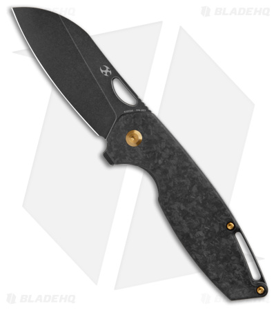 Kansept Knives Swan Model 6 Liner Lock Knife Shred Carbon Fiber (3" Black SW)