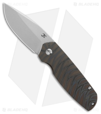 Kansept Knives Turaco Frame Lock Knife Tiger Stripe Flamed Titanium (2.8" SW)