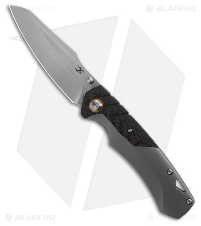 Kansept Knives Weim Frame Lock Knife Titanium/Twill Carbon Fiber (3.3" Satin)