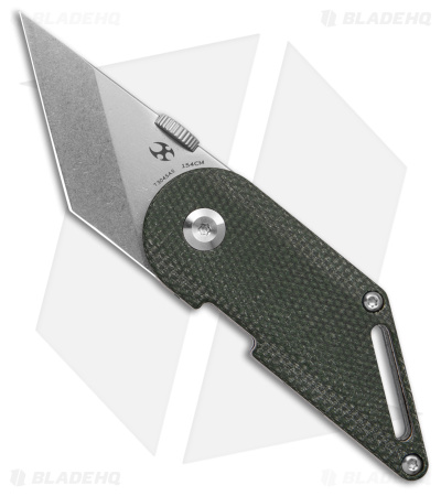 Kansept Pinkerton Dash Folding Kiridashi Knife Green Micarta (1.69" Stonewash)