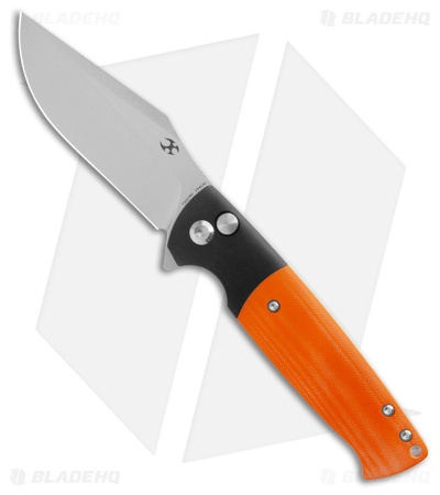 Kansept Shikari Button Lock Knife Black Alum/Orange G-10 (3.36" SW) T2027B2