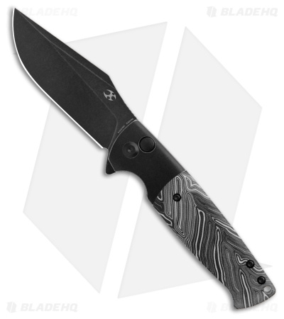 Kansept Shikari Button Lock Knife White/Black G-10/Ti (3.36" Black SW)