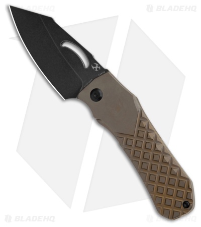 Kansept Knives Loki Bronze Frag Titanium Frame Lock Knife (2.99" Black SW S35VN)