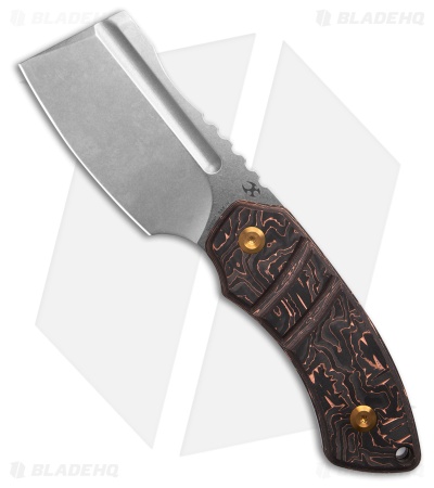 Kansept Knives Korvid S Fixed Blade Knife Copper Carbon Fiber  (2.9" SW)