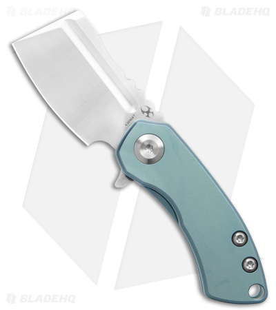 Kansept Knives Mini Korvid Frame Lock Knife Green Anodized Titanium (1.5" Satin)