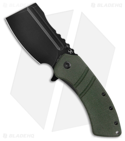 Kansept Knives XL Korvid Liner Lock Knife Green Micarta (3.5" Black)
