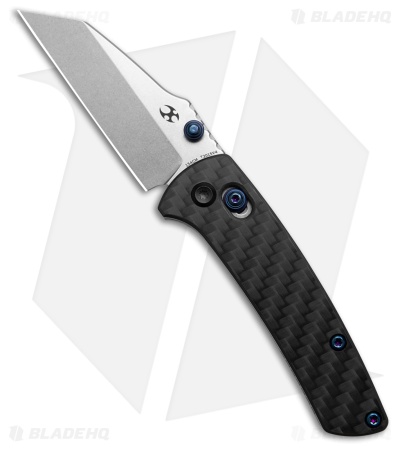 Kansept Knives Little Main Street Crossbar Lock Knife Twill CF (2.25" Black SW)