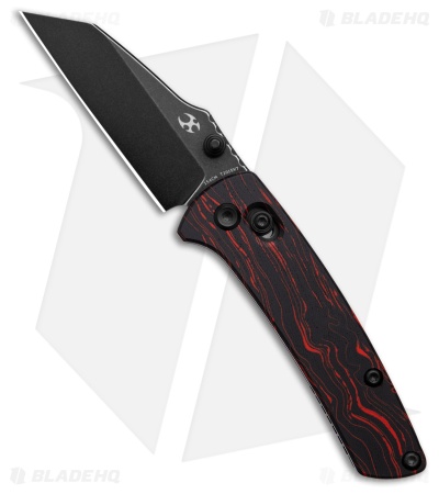 Kansept Knives Little Main Street Knife Black/Red G-Mascus (2.25" Black SW)
