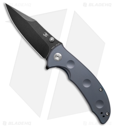 Kansept Knives Rei Frame Lock Knife Blue Anodized Titanium (3.25" Black SW)