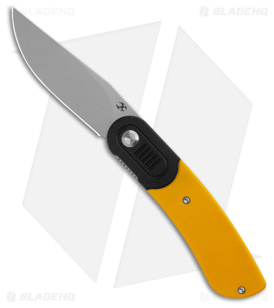 Kansept Knives Lundquist Reverie Pocket Knife Black/Yellow G-10 (3" Stonewash)