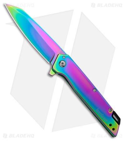 Kershaw Misdirect Assisted Opening Knife Rainbow Steel (2.9" Rainbow) 1365RBW