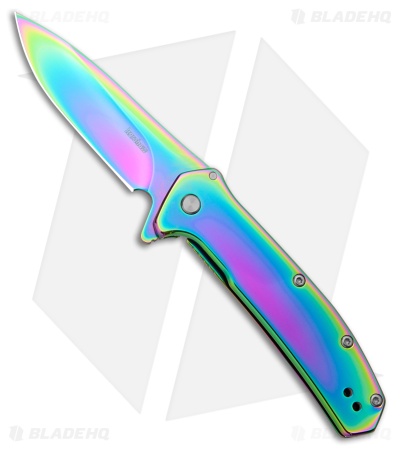 Kershaw Outcome Assisted Opening Knife Rainbow Steel (3.1" Rainbow) 2044RBW