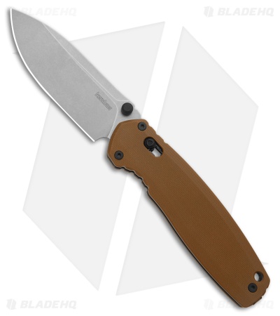 Kershaw Broadside DuraLock Knife Brown G-10 (3.5" Stonewash) 2052