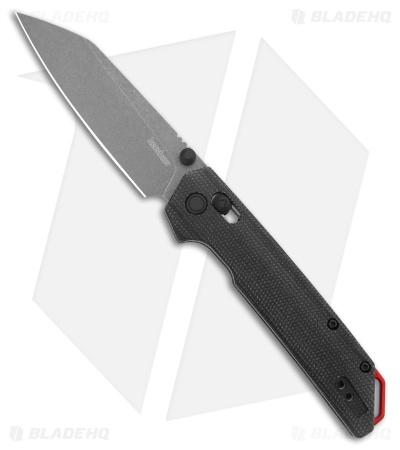 Kershaw Iridium Reverse Tanto DuraLock Knife Black Micarta (3.5" SW D2) *DISC*