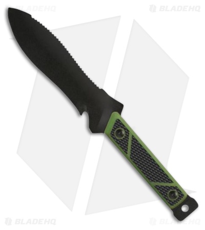 SOG HQ Riptide Fixed Blade Knife Black/Green Polypropylene + TPR (6.5" Black)