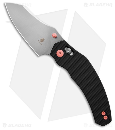 Kizer Bulldog Clutch Lock Knife Black Aluminum + Pink Hardware (3" Satin)V3672C1