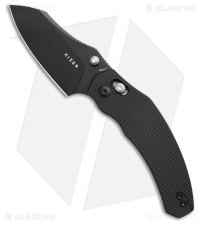 Kizer Bulldog Clutch Lock Knife Black Aluminum (3" Black) V3672A1