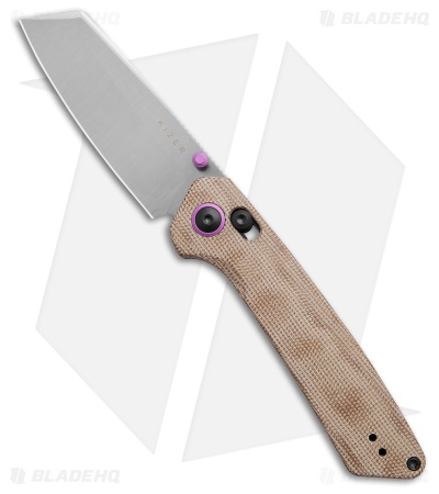 Kizer Madrac Clutch Lock Knife Brown Micarta (3" Satin Nitro-V) V3693A2