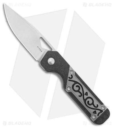 Kizer Mini Militaw Frame Lock Knife CF/Milled Vine Window Grille Ti (2.8