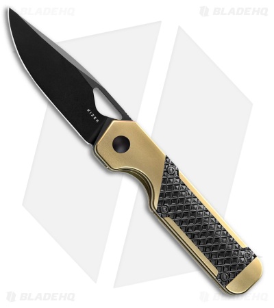 Kizer Mini Militaw Frame Lock Knife Gold Ti + Zirconium Inlay (2.8