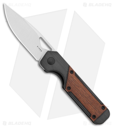 Kizer Mini Militaw Liner Lock Knife Black G-10 MKURUTI Inlay (2.8" Satin)