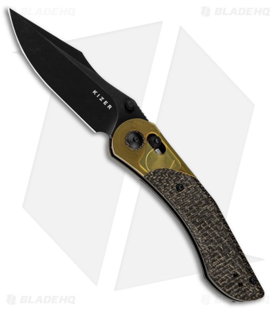 Kizer Mini Mystic Clutch Lock Knife PEI + Burlap Micarta (3.2" Black SW) V3636C1