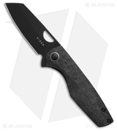 Kizer Sparrow Frame Lock Knife Ti + Marble Carbon Fiber (3.2" Black) Ki3628A2